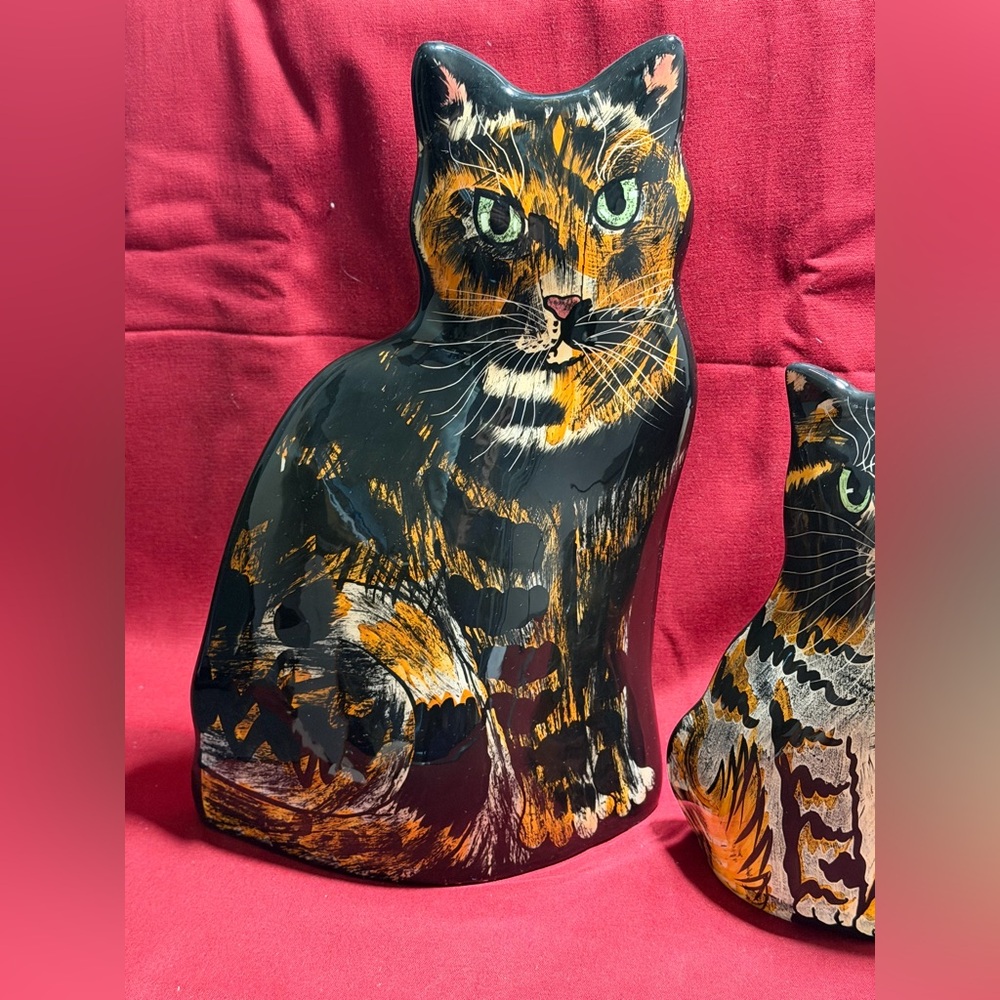 Cats by Nina Lyman Vase Set plus Cat Tales Book - Picture 2 of 15